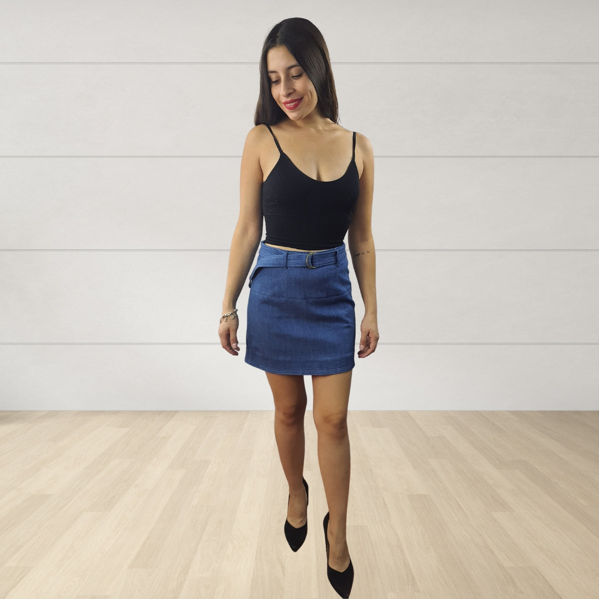 Falda Vero Moda Azul  Style TEACHER MW DENIM SKIRT(HH)