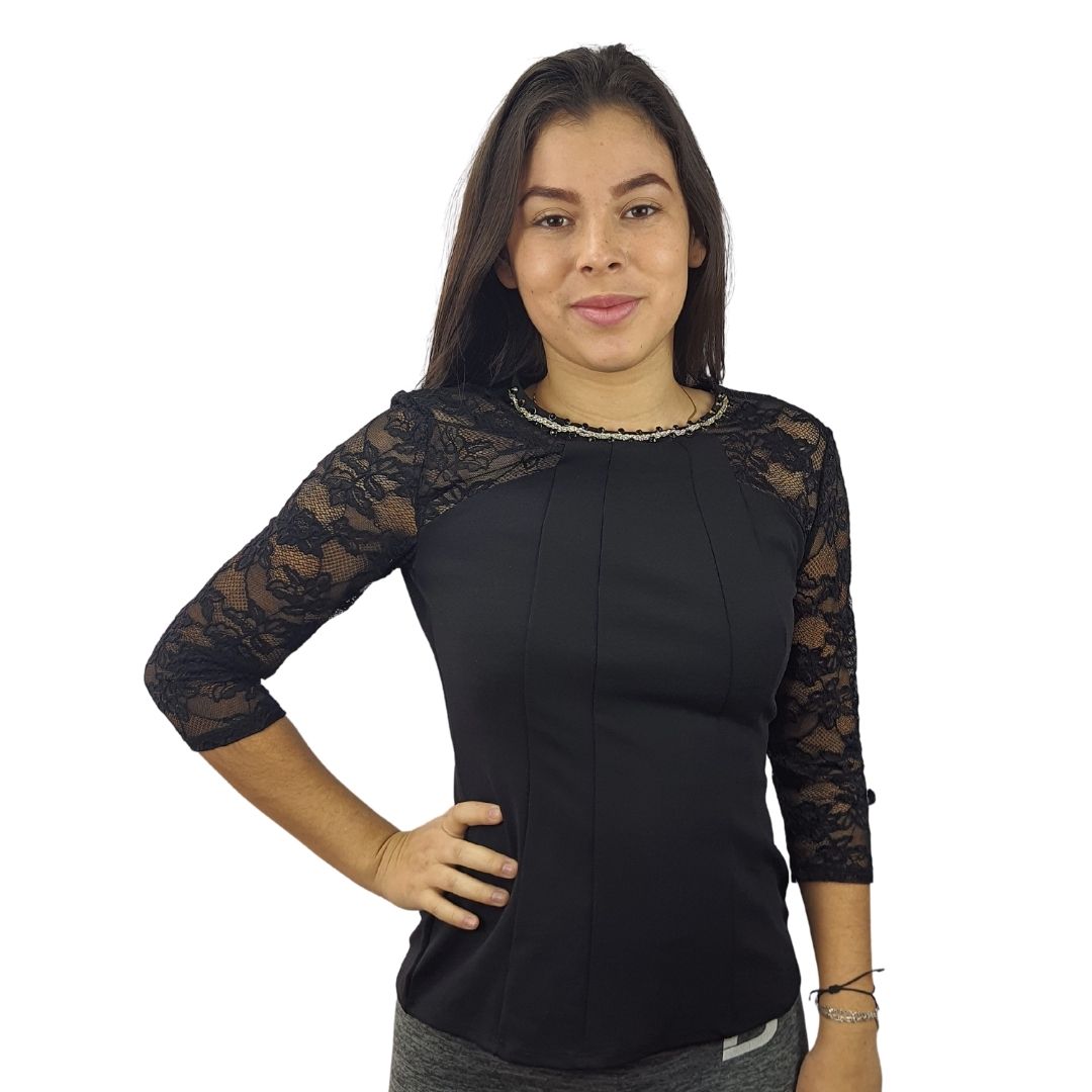 Blusa Vero Moda Negro Style MELON 3/4 JERSEY TOP(VMC-BN-ET-2)