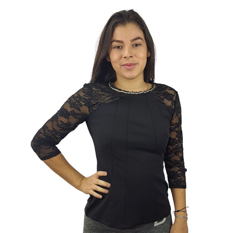 Blusa Vero Moda Negro Style MELON 3/4 JERSEY TOP(VMC-BN-ET-2)