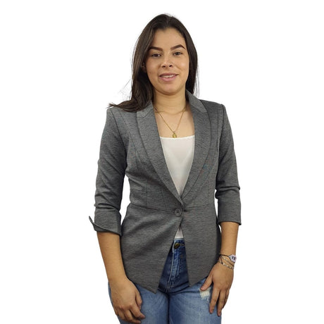 Blazer Vero Moda Gris Style RETAIL ASHLEY SOLID 3/4 BLAZER(VMC-NL)