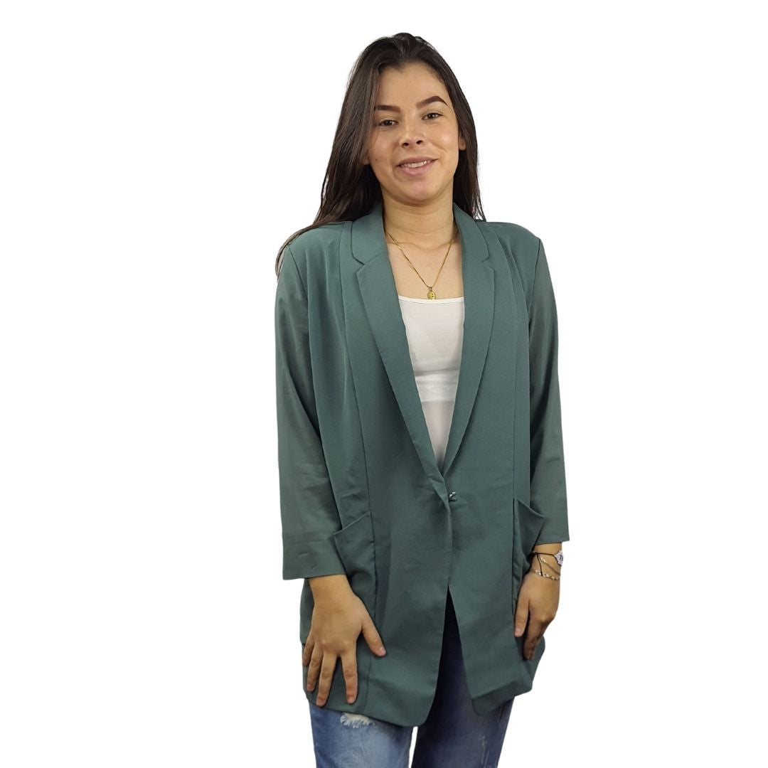 Blazer Vero Moda Verde Style COMBOO 3/4 BLAZER(VMC-NE-EC-2)