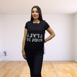 Polera Vero Moda Negro Style FEEL H S/S TOP(EL)