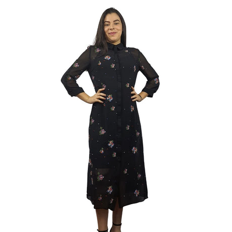 Vestido Vero Moda Negro Style CROSS 3/4 LONG SHIRT SET(NN)