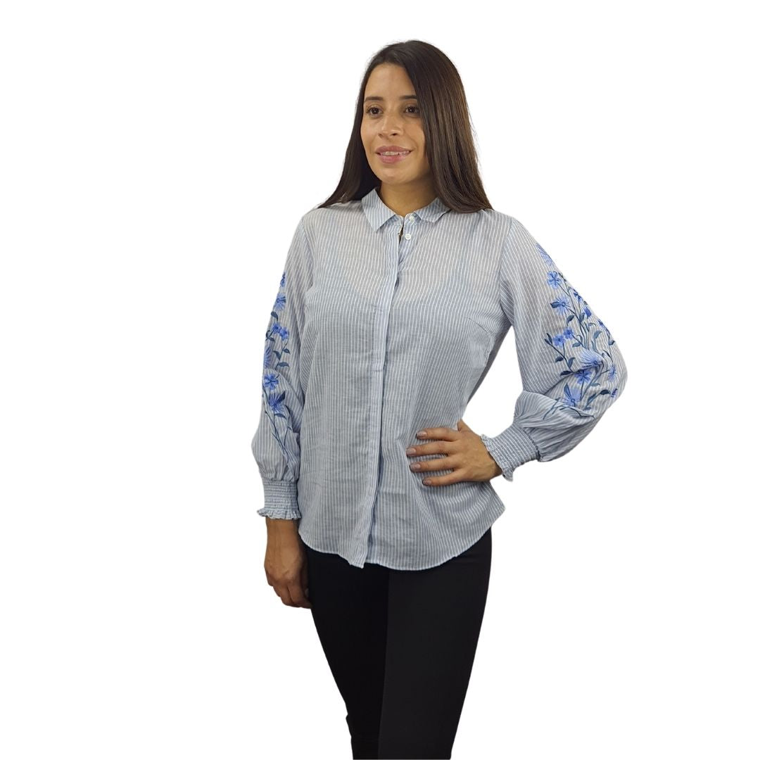 Blusa Vero Moda Azul Style NICOLE 3/4 SHIRT(NN)