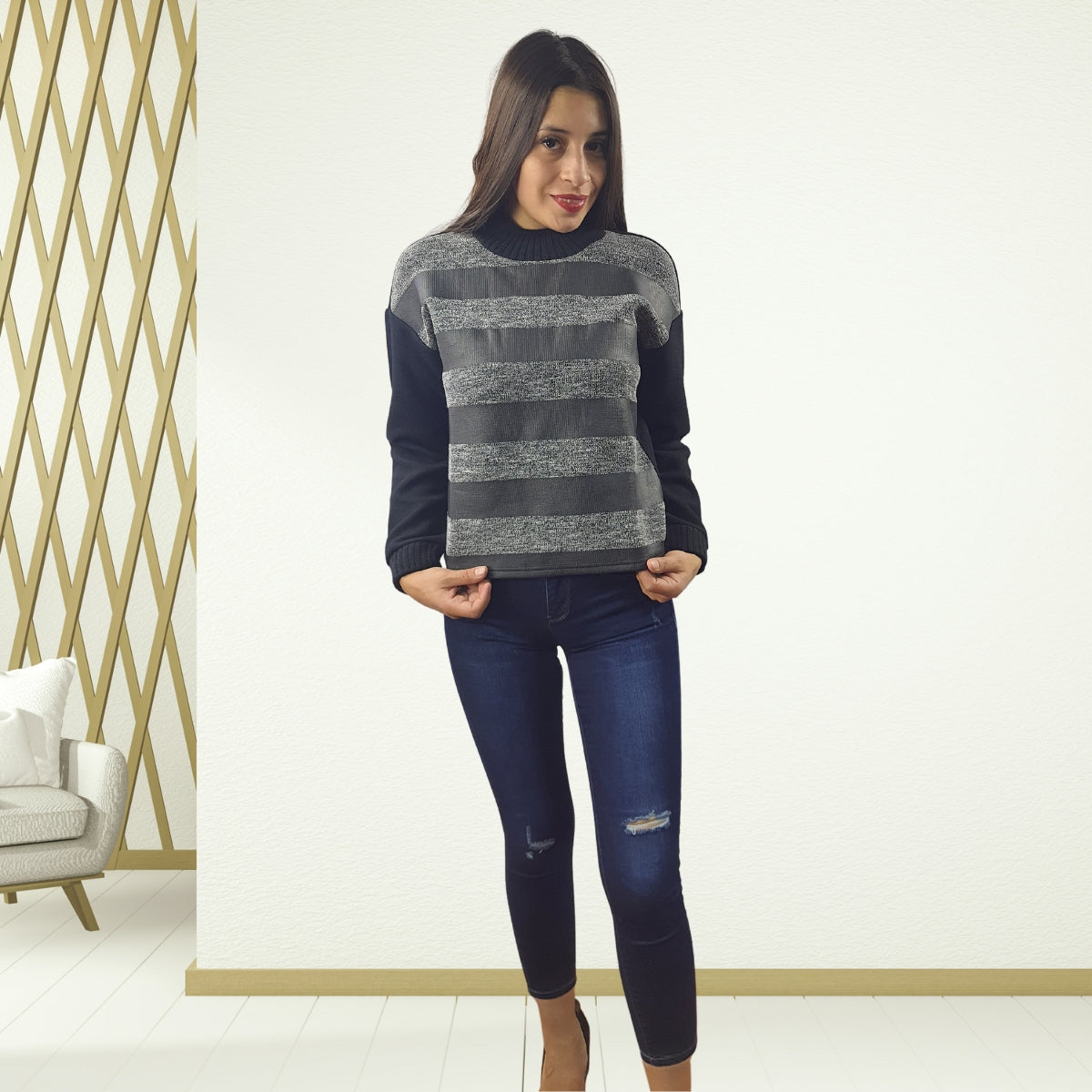 Sweater Vero Moda Gris Style STELLA LEA SWEAT(MW-CT-2)