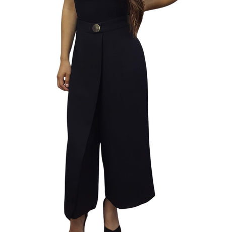 Pantalon Vero Moda Negro Style OPTIC 7/8 WIDE PANTS(UR)