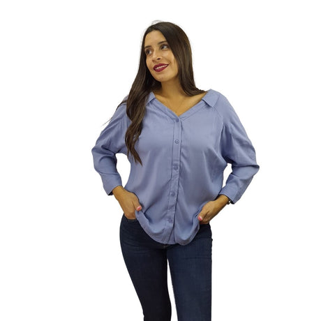 Blusa Vero Moda Azul  Style MAY SOLID 3/4 SHIRT(TP)