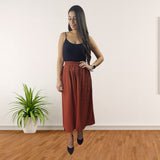 Pescador Vero Moda Marron Style JULY SOFT 7/8 WIDE PANTS(HH)
