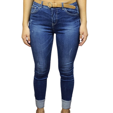 Pantalon  Vero Moda AZUL Style CLEVER 9/10 MW X-SLIM JEANS(NR)
