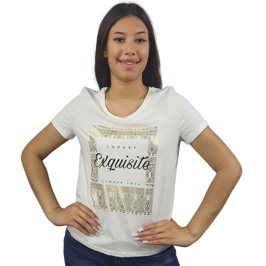 Polera Vero Moda Beige Style JO S/S TOP(HH)