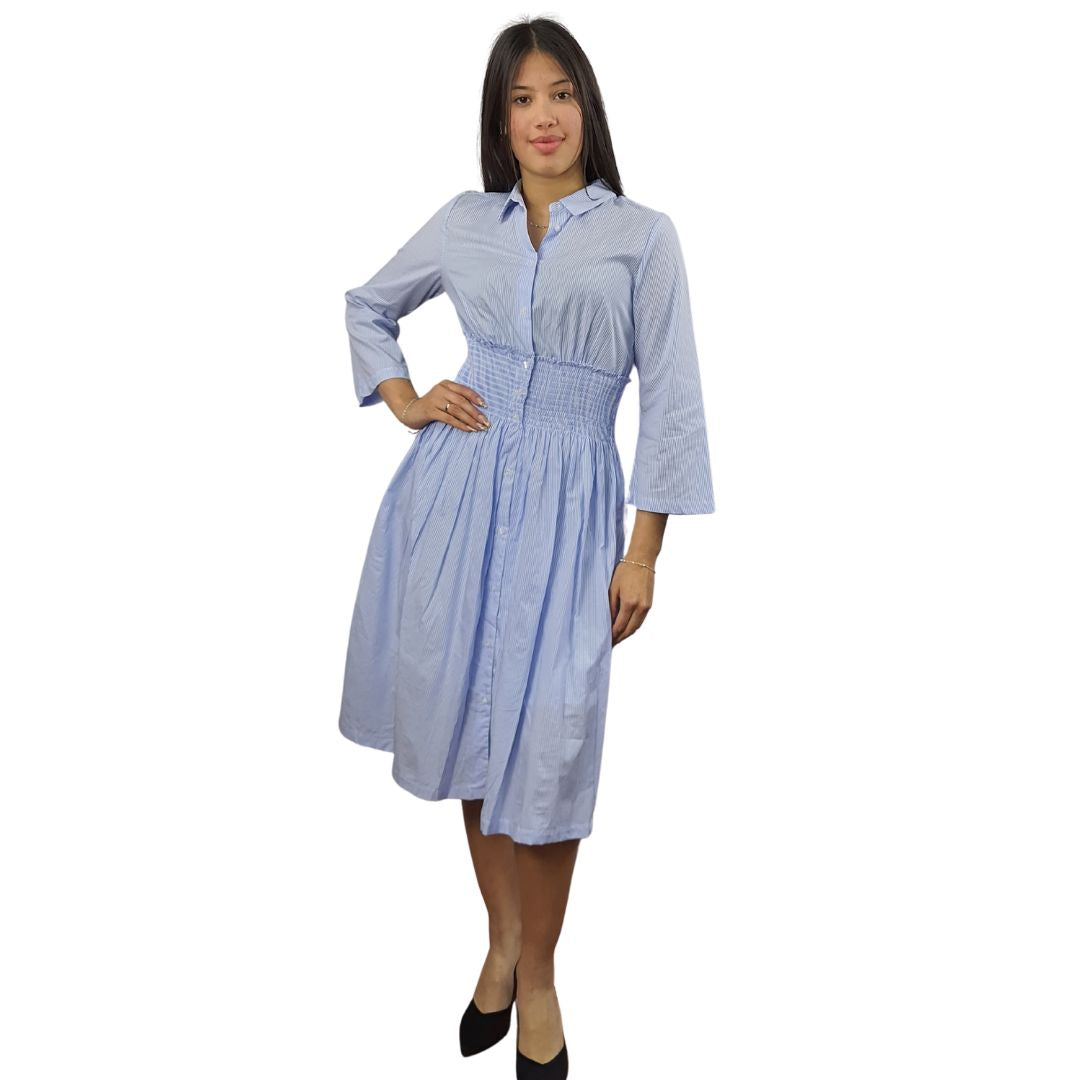 Vestido Vero Moda Azul Claro Style IDA 3/4 LONG SHIRT(NC)