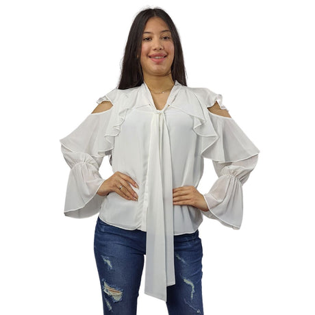 Blusa Vero Moda Blanco Style RUG 3/4 SHIRT(VMC-BJ)