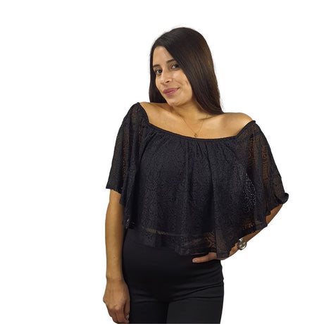 Top Vero Moda Negro Style JENNY SHORT LOOSE S/S TOP(CR)
