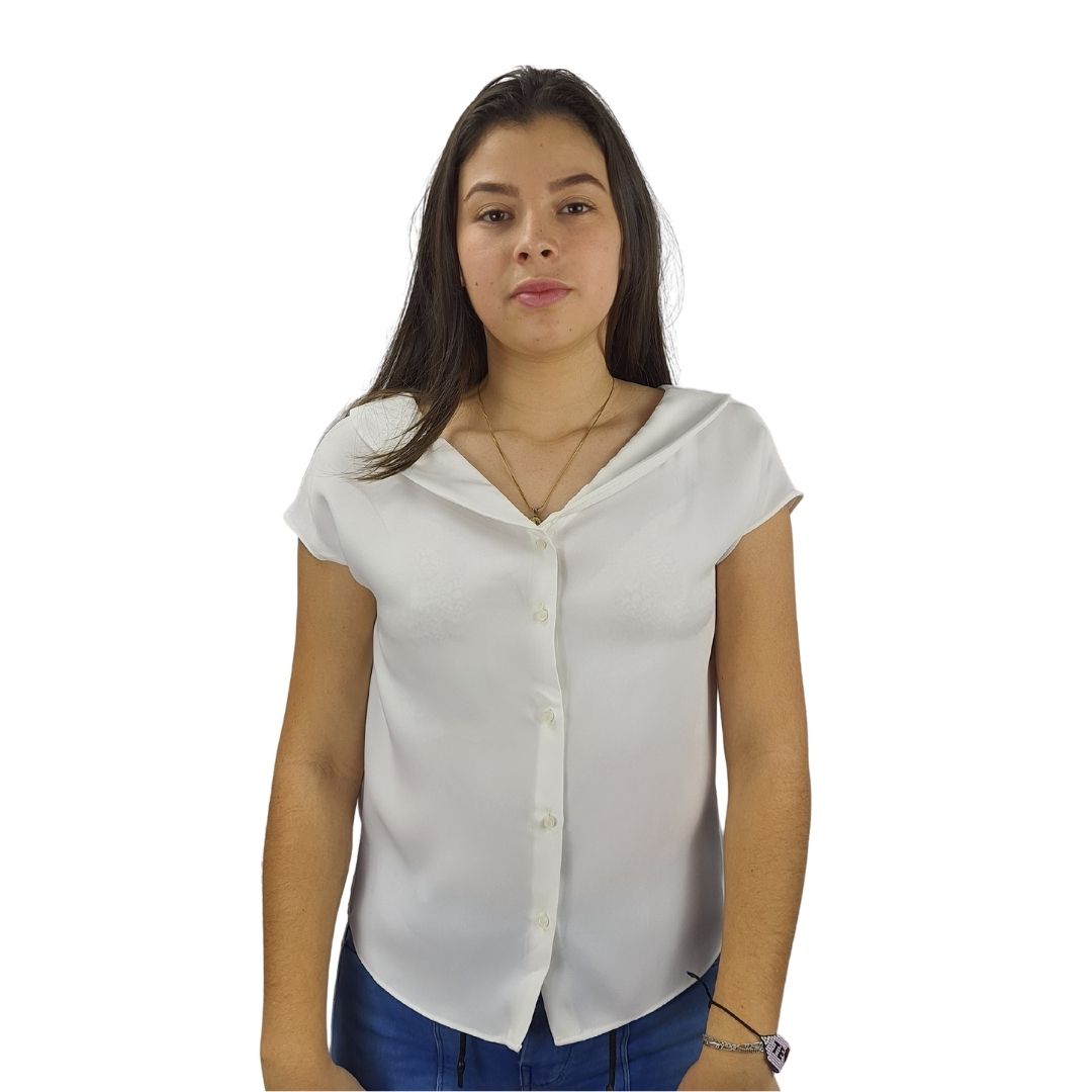 Blusa Vero Moda Blanca Style FREE S/S SHIRT(CR)