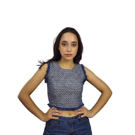 Top  Vero Moda Azul  Style HUGO S/L TOP(SD)