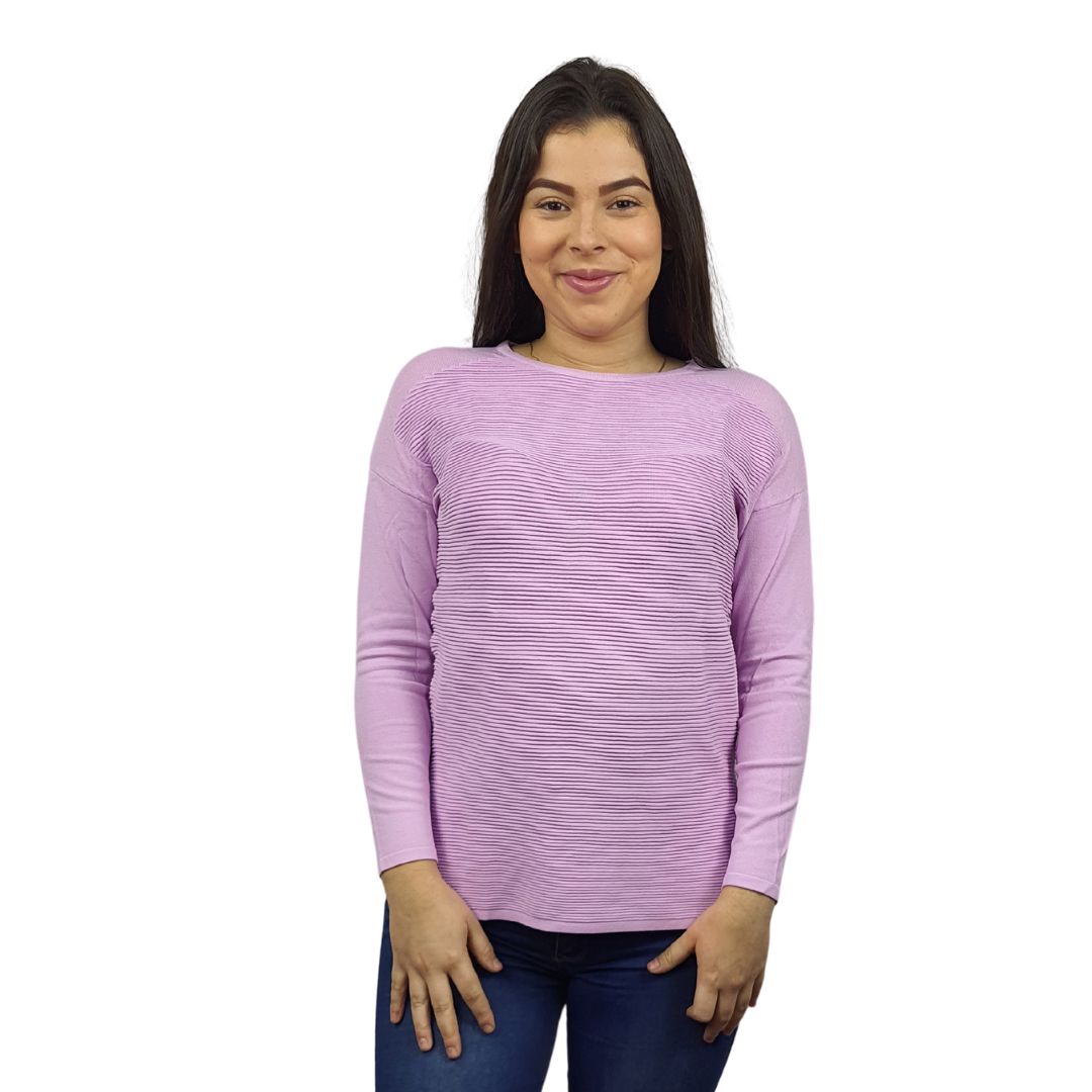 Blusa Vero Moda Lila Claro Style SAMANTHA L/S KNIT(MM)