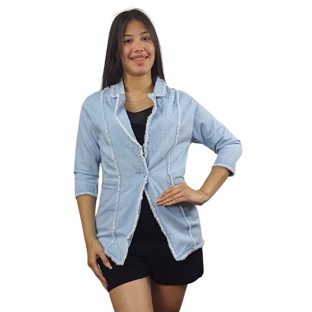 Blazer Vero Moda Azul Claro Style CANADA 3/4 DENIM BLAZER(NN)