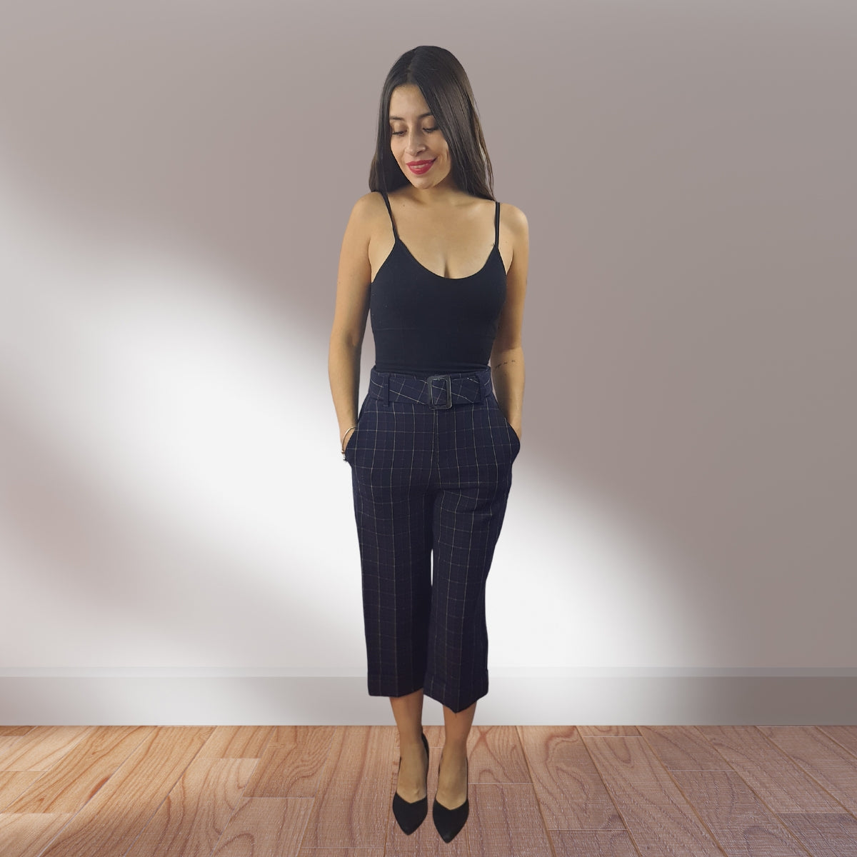 Pantalon Vero Moda Negro Style KELLY KOCH 3/4 STRAIGHT PANTS(VMC-MM)