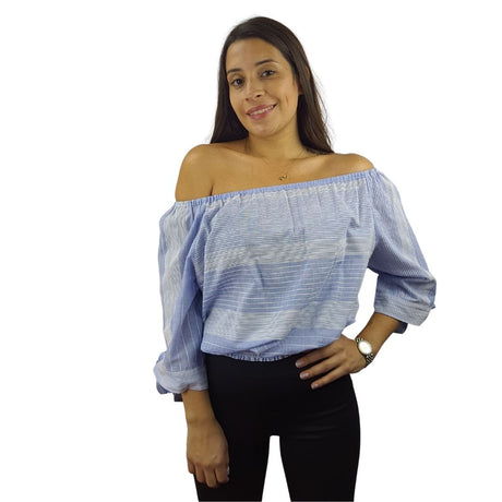 Blusa Vero Moda Azul Style DOUB 1/2 TOP(TP)
