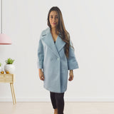 Blazer Vero Moda Azul Claro Style CELIA 9/10 WOOL COAT(LL)