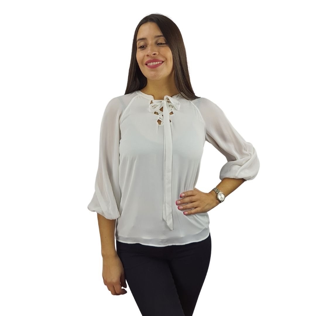 Blusa Vero  Moda Blanca Style SUNNY 3/4 WOVEN TOP(VMC-DR)