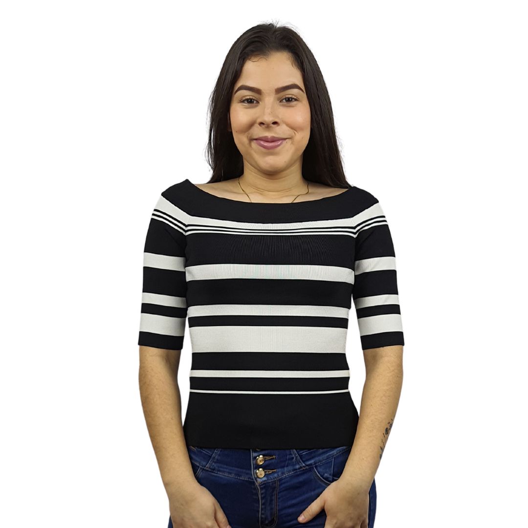 Blusa Vero Moda Negro Style VIVIAN 1/2 KNIT(TP)
