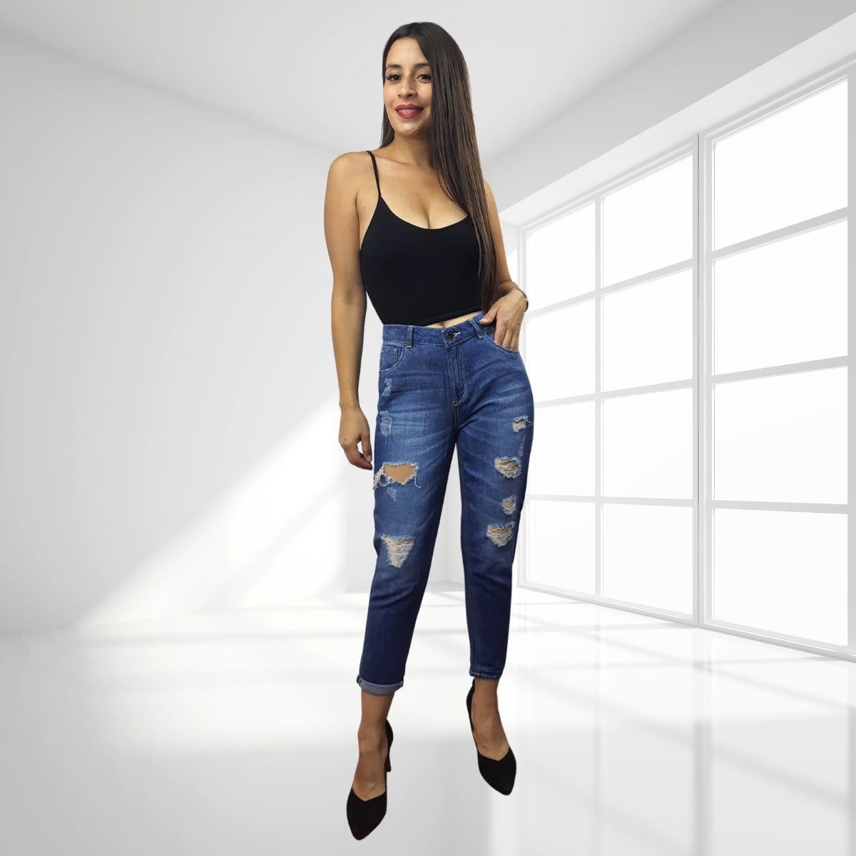 Pescador Vero Moda Azul Style CARRY 9/10 BOYFRIEND JEANS(RN)