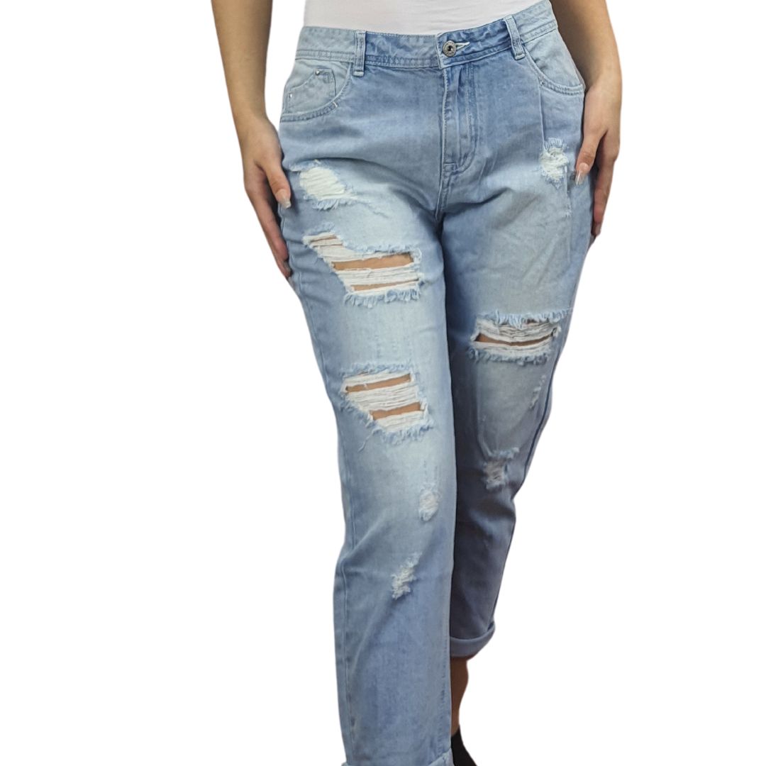 Jeans Vero Moda Azul Claro Style MABEL 9/10 BOYFRIEND JEANS(BN-CT-3)