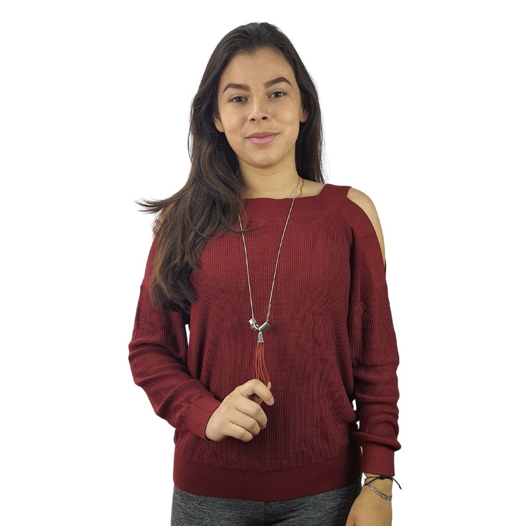 Blusa Vero moda Vinotinto Style ELLEN L/S KNIT(EL)