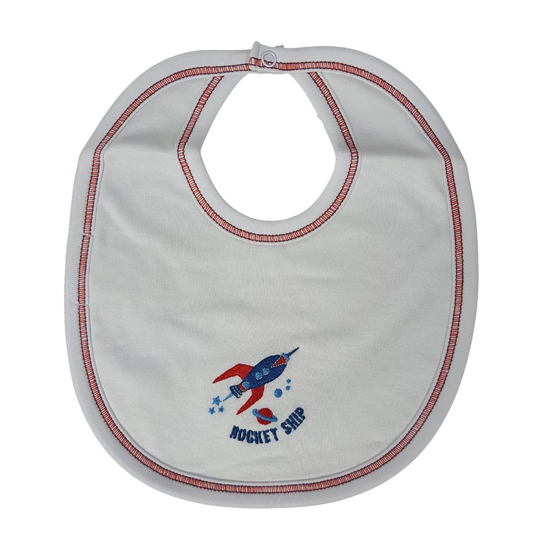 Babero Babycottons  M Rockets  C/Impermeable Bco Azul