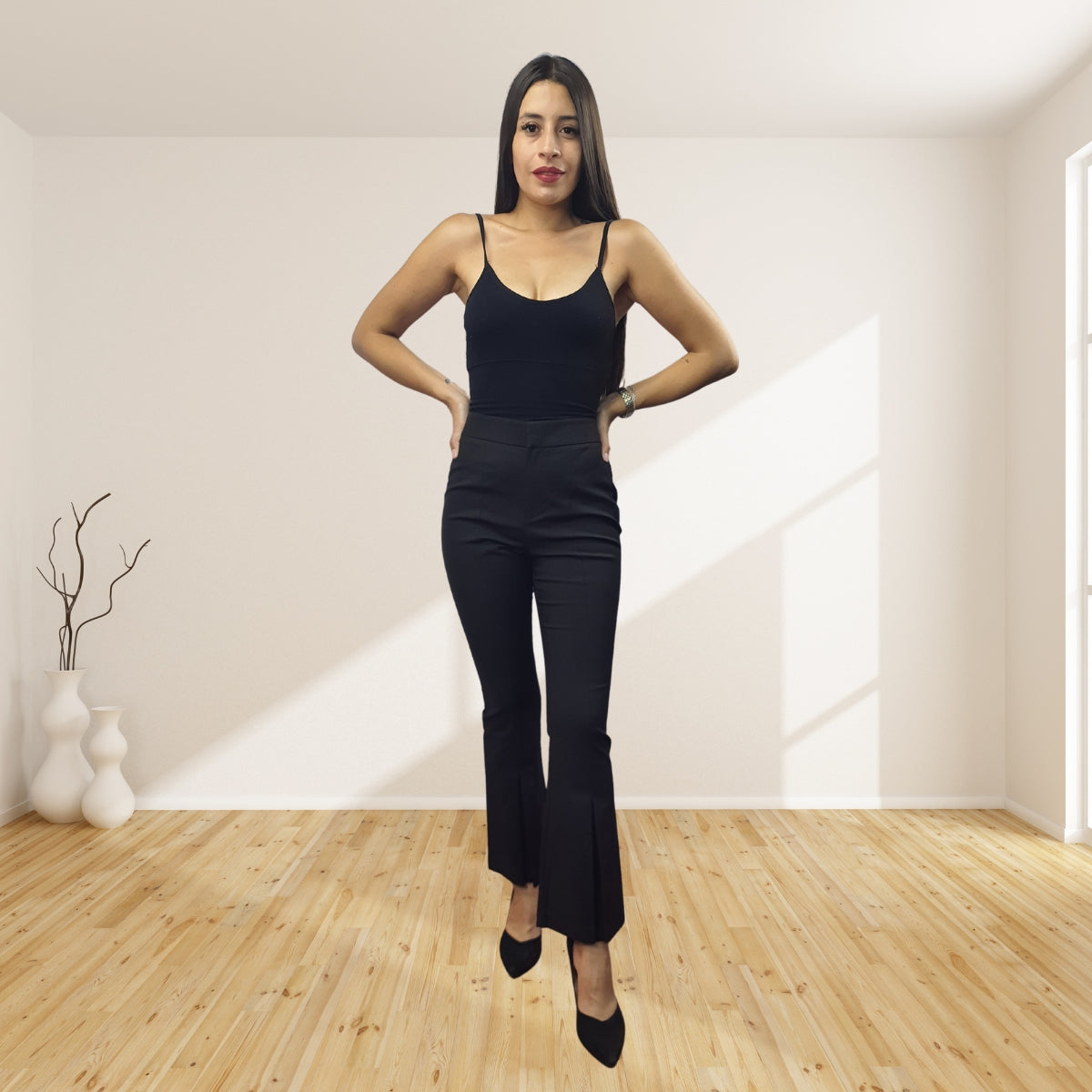 Pantalon Vero Moda Negro Style CAIN 9/10 S/B PANTS(NR)