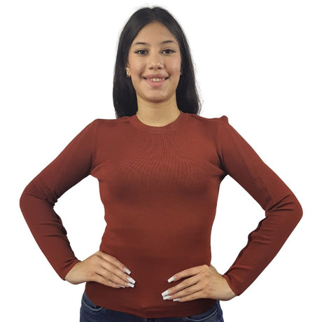 Blusa Vero Moda Marron Style BELLA L/S KNIT(VMC-UM)