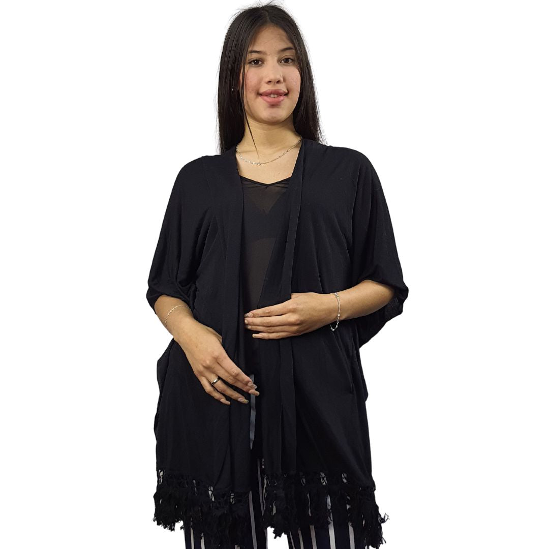 Tapado Vero Moda Negro Style TESSA JERSEY PONCHO(TP)