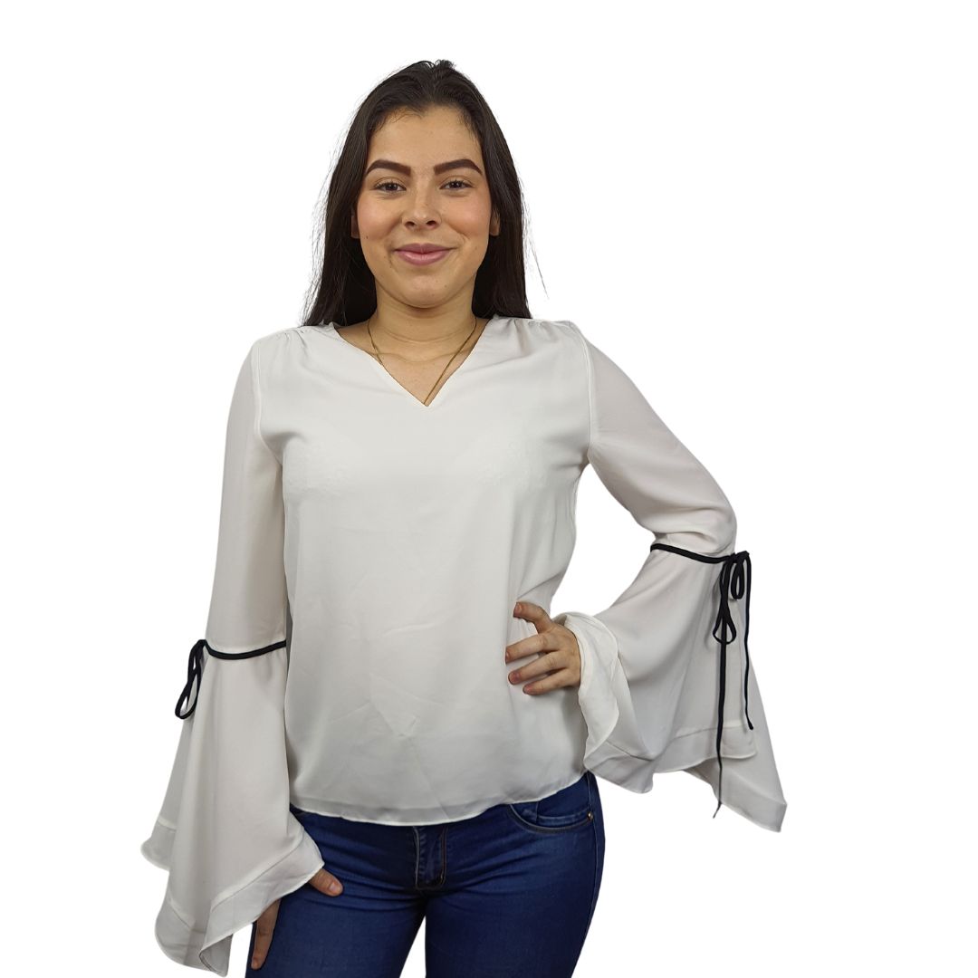 Blusa Vero Moda Blanco Style KRISTIN L/S WOVEN TOP(VMC-NR)