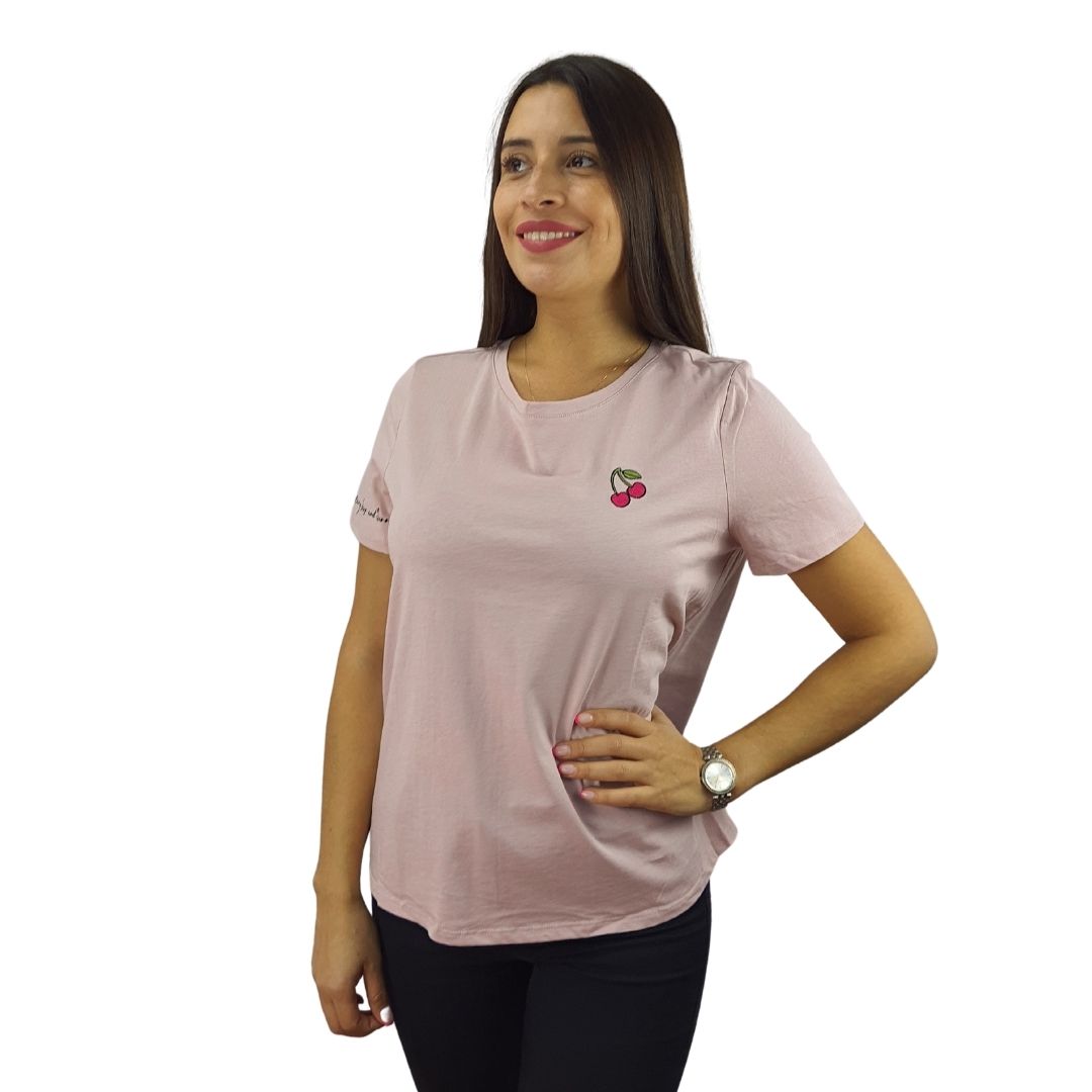 Polera Vero Moda Rosa Vieja Style FEMALE S/S JERSEY TOP CL8(HOMEWEAR)