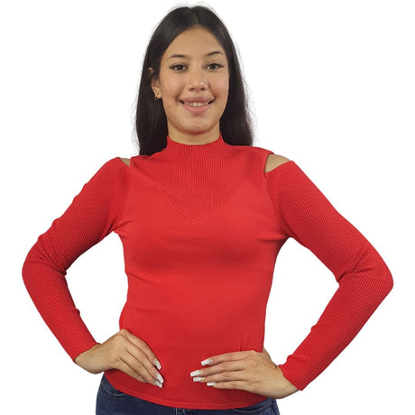 Blusa Vero Moda Rojo Style KIM L/S KNIT(VMC-BT)