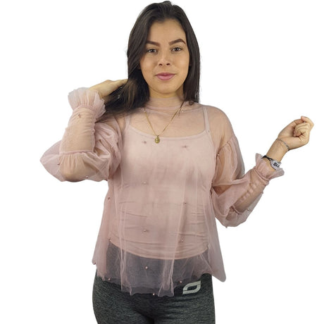 Blusa Vero moda Rosa Vieja  Style ANNA L/S JERSEY TOP SET(VMC-DR)