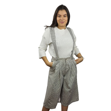 Pantalon Vero Moda Blanco y Negro Style STRIPE 3/4 LOOSE JEANS(MW-CT-3)
