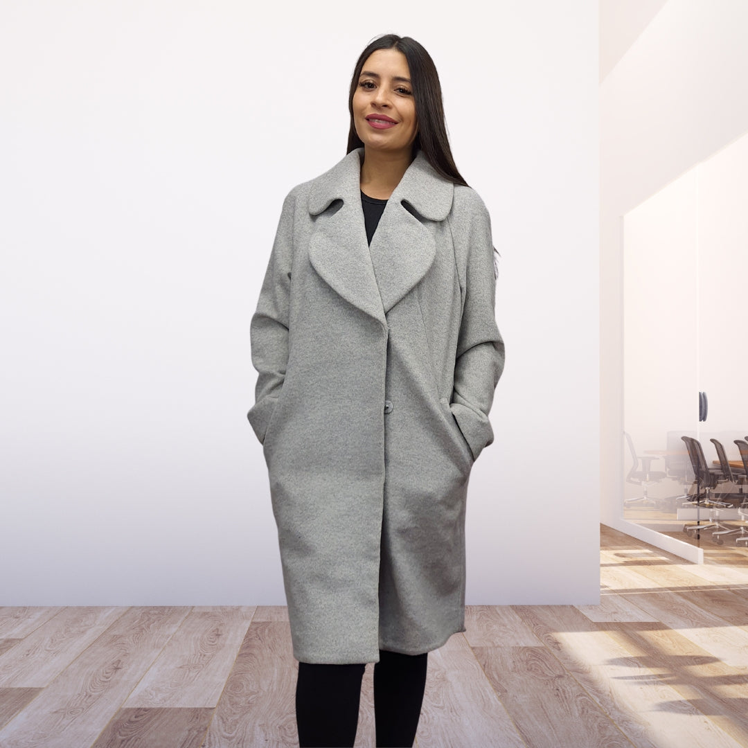 Blazer Vero Moda Gris Style CLASSIC L/S WOOL COAT(EL)