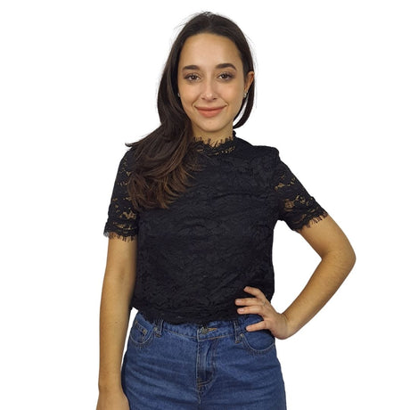 Blusa Vero Moda Negro  Style RUTH S/S JERSEY TOP(VMC-HH)