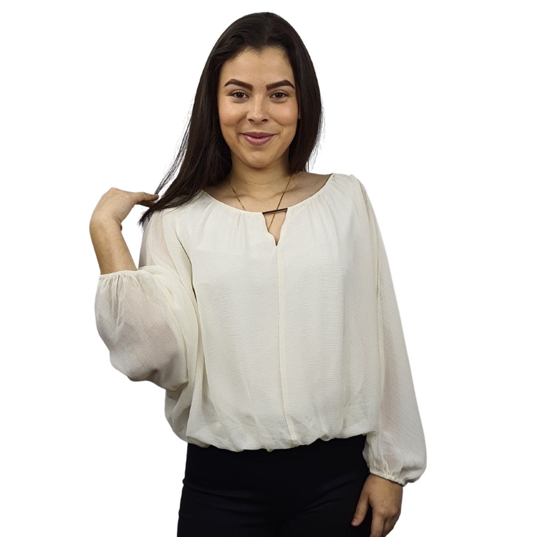 Blusa Veromoda Blanco Style CLOUD 3/4 TOP(VMC-BN-ET-2)