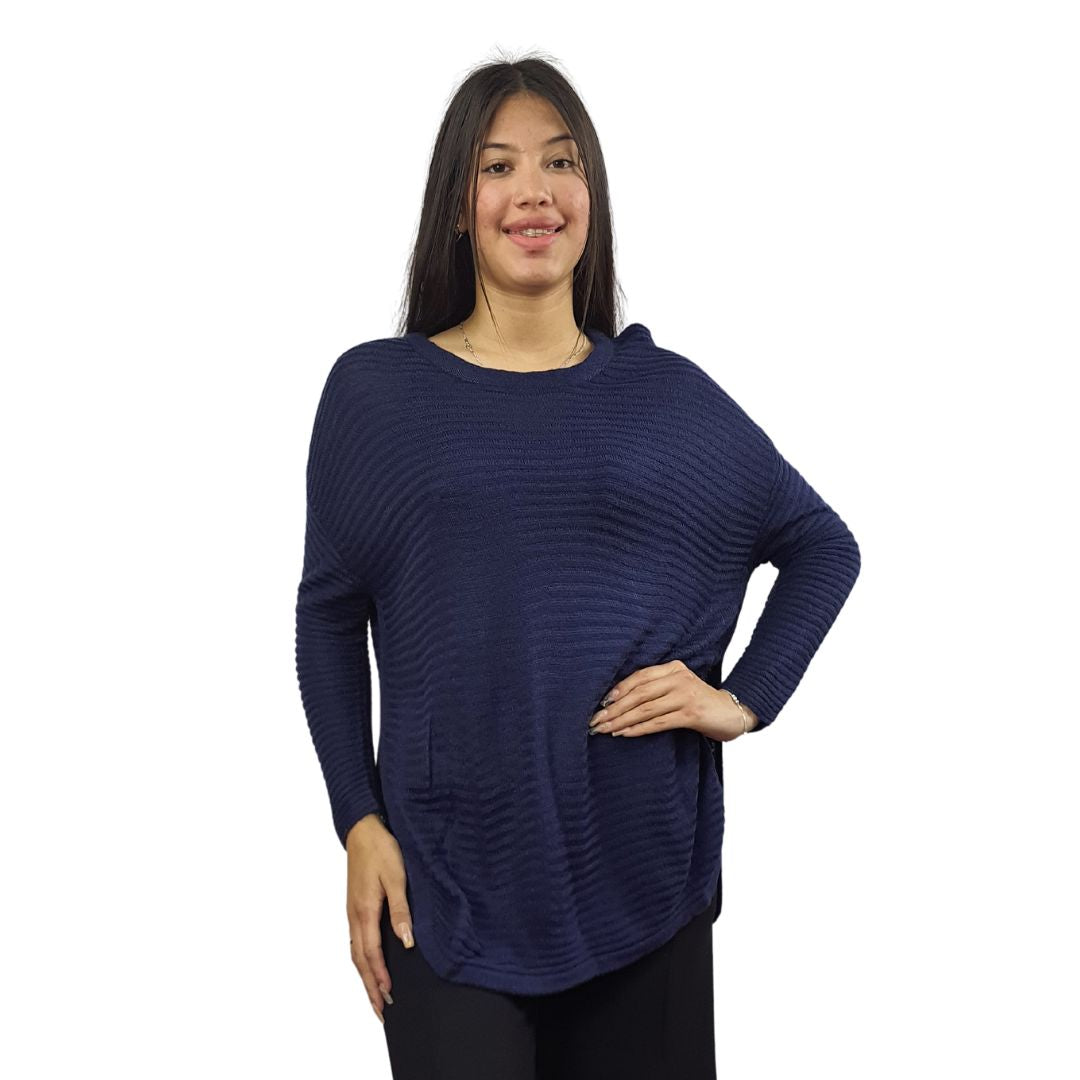 Sweater Vero Moda Azul Oscuro Style MIKA L/S KNIT(PM-EC-1)