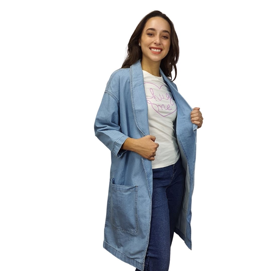 Blazer  Vero Moda Azul  Style PURE 7/8 SLEEVE DENIM BLAZER(MP)