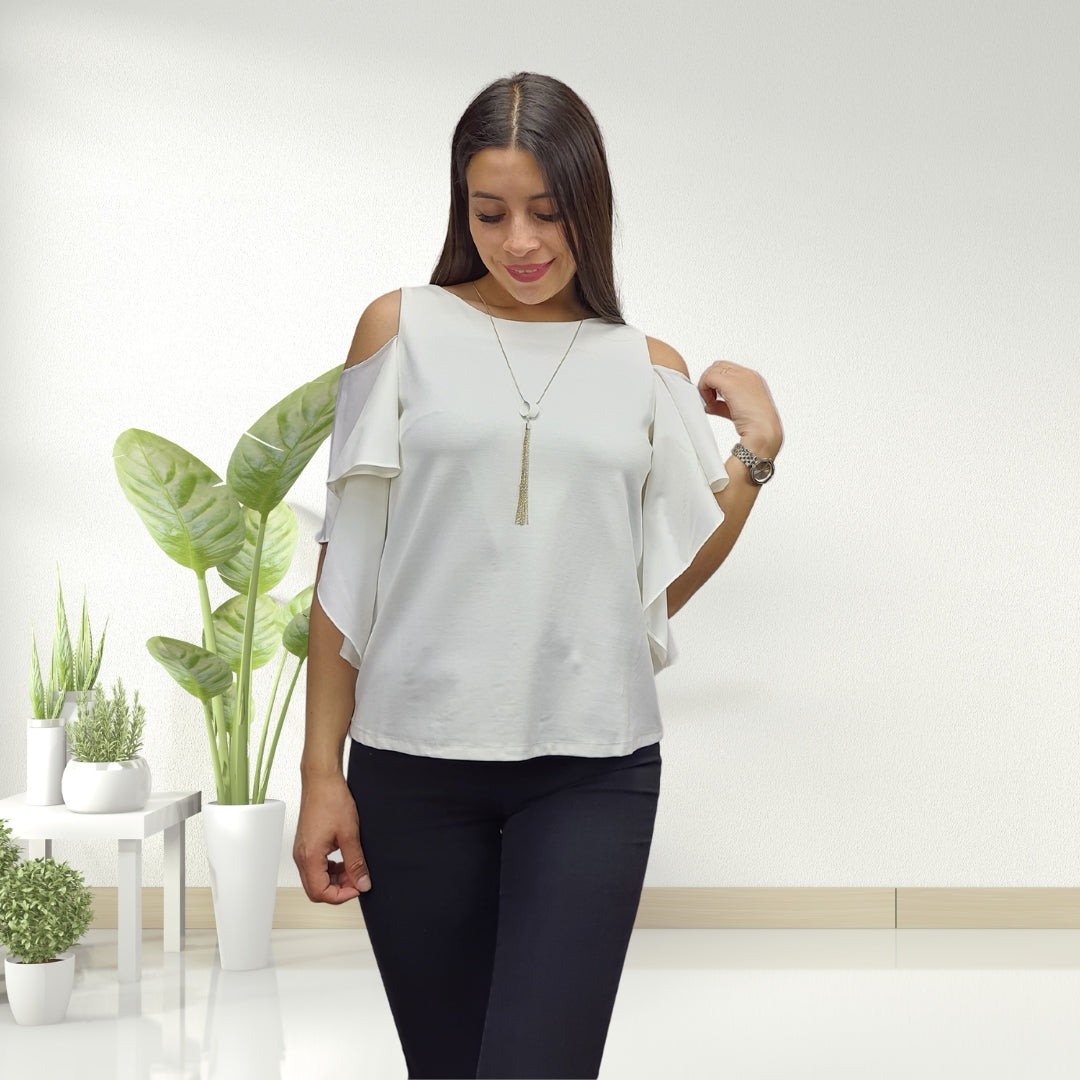 Blusa Vero Moda Blanco Style ELLEN S/S JERSEY TOP(VMC-HH)