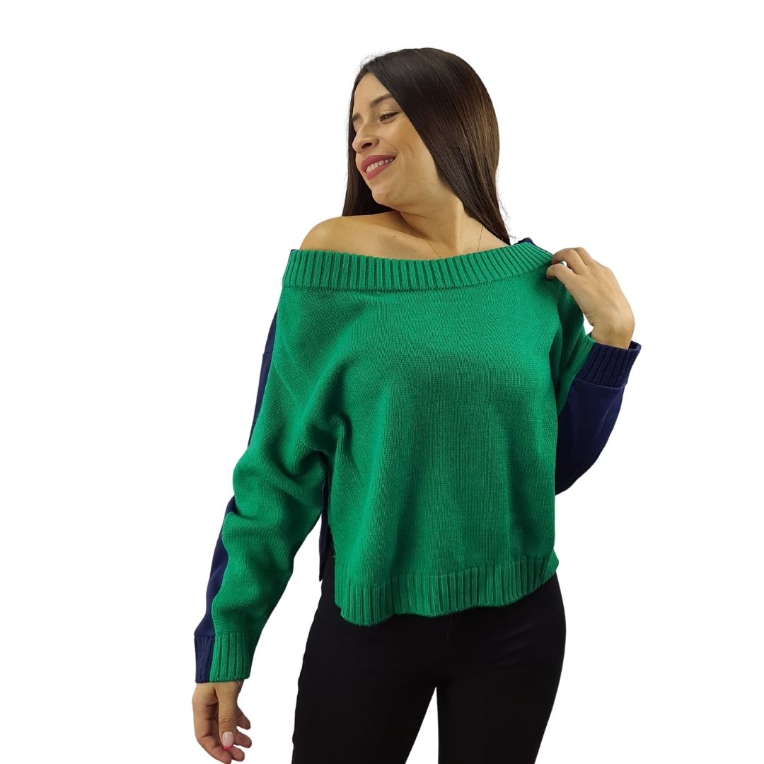 Sweater Vero Moda Verde y Azul Style JAYNE L/S SWEAT(HOMEWEAR)