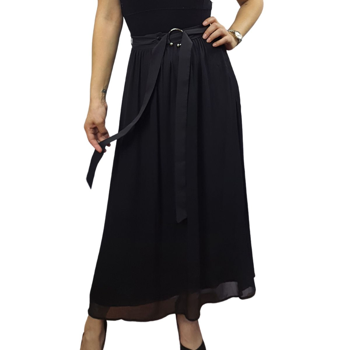 Falda Vero Moda Negro Style PETALO LONG SKIRT(VMC-NR)