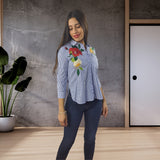 Blusa Vero Moda Azul  Style PHILOSOPHY STRIPE 3/4 SHIRT(HH)