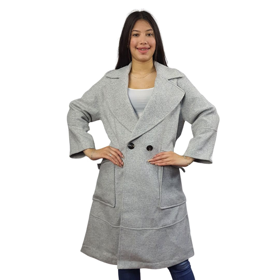 Blazer Vero Moda Gris Style WHEAT L/S WOOL COAT(EL)