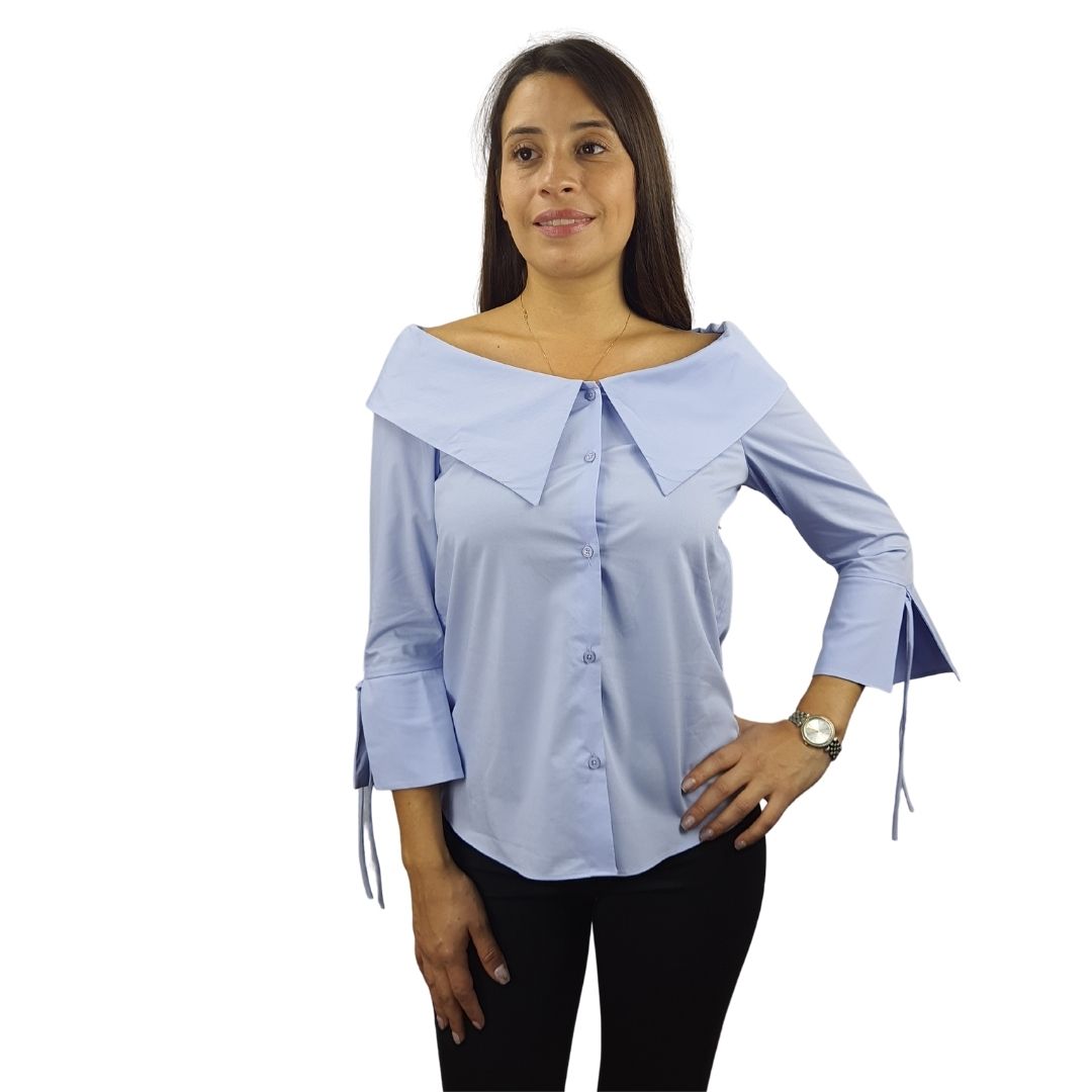 Blusa Vero Moda Azul Style DAGMAR LOVE 3/4 SHIRT(VMC-NC)