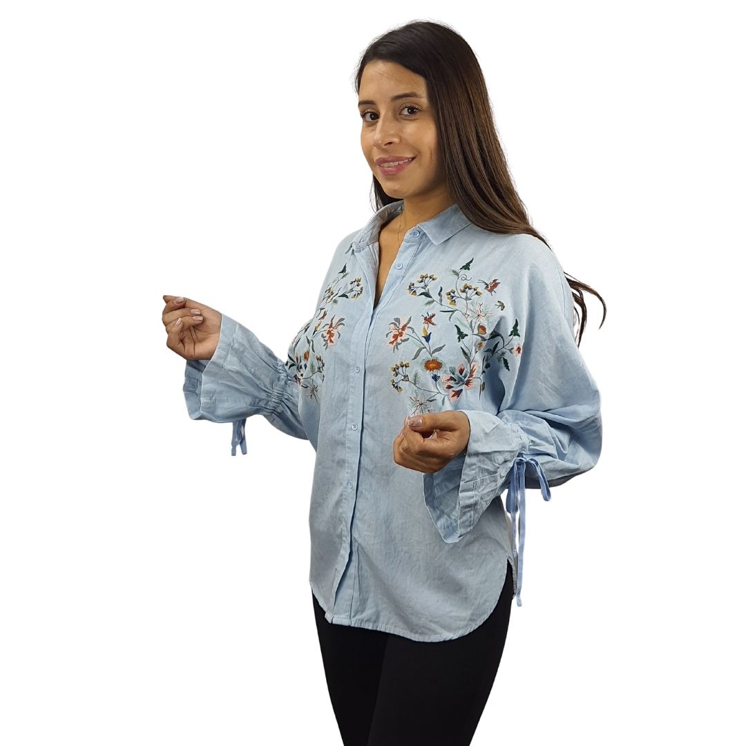 Camisa Vero Moda Azul Style COMPOTE L/S DENIM SHIRT(NR)